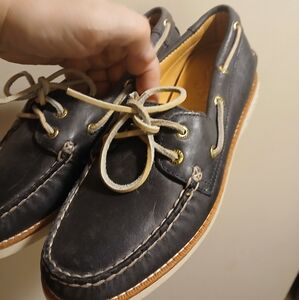 SPERRY Gold Cup Classic Navy Leather  Boat Shoes 7 M